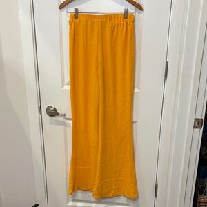 SHEIN Mustard Yellow Flare Pants